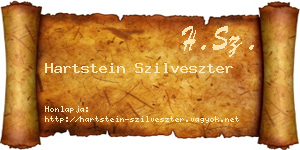 Hartstein Szilveszter névjegykártya